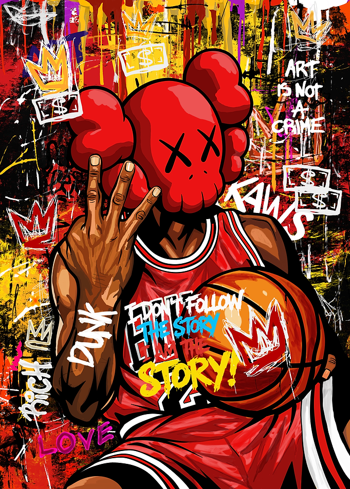 KAWS Basketball Player Street Art