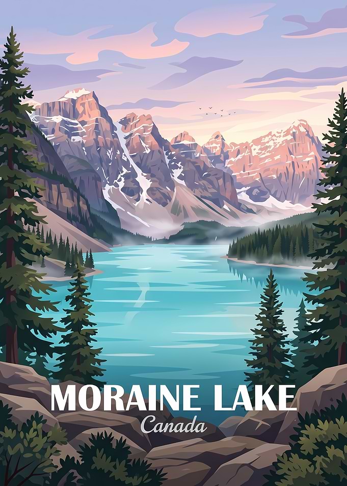Moraine Lake Canada Travel Poster
