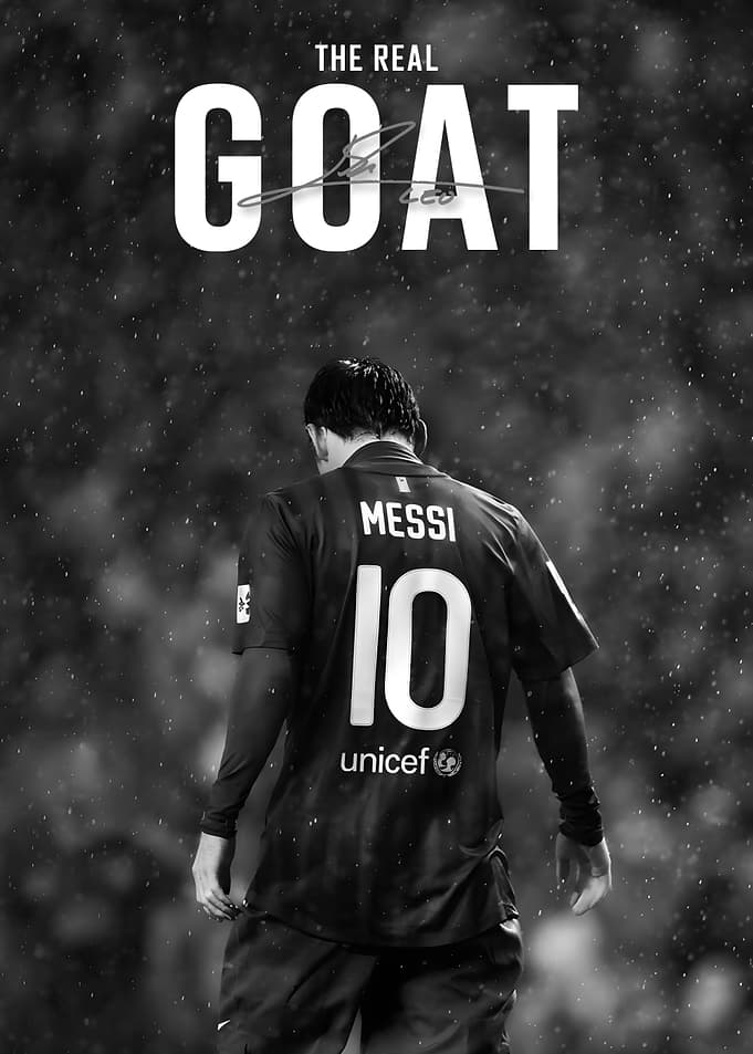 Lionel Messi The Real GOAT Poster