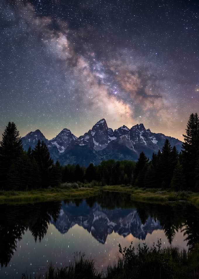 Milky Way Over Grand Teton Mountains