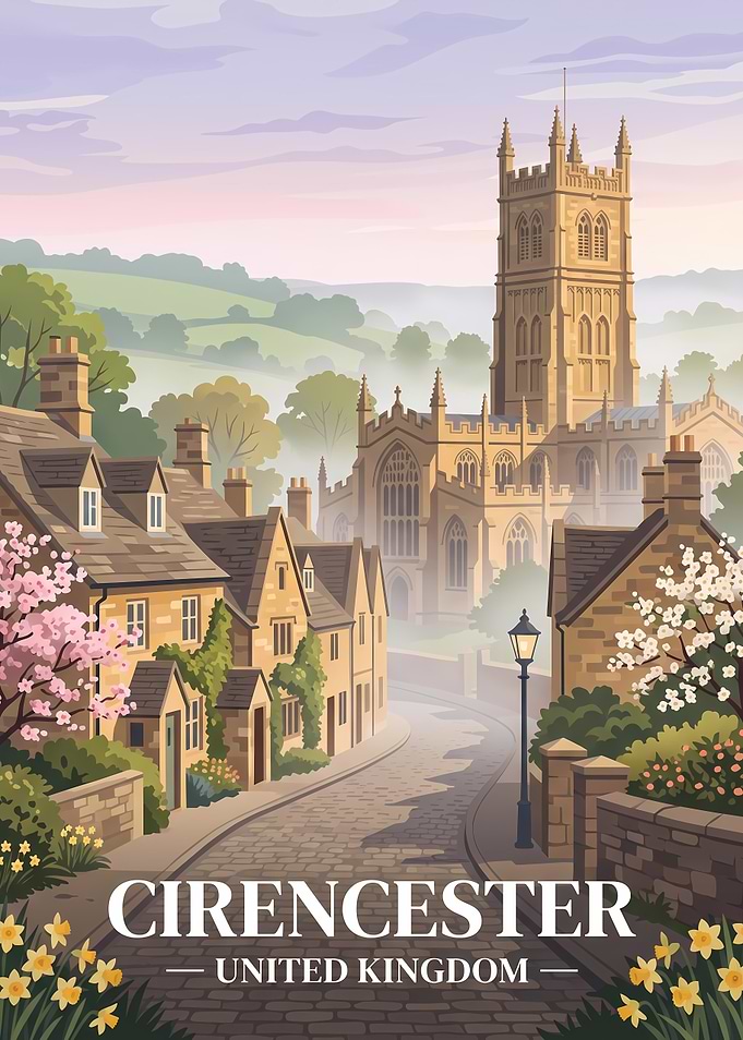 Cirencester United Kingdom Travel Poster