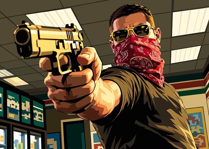 GTA Style Armed Robber Illustration
