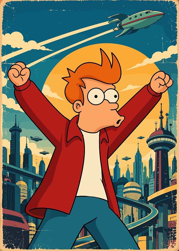 Futurama Fry Retro Poster