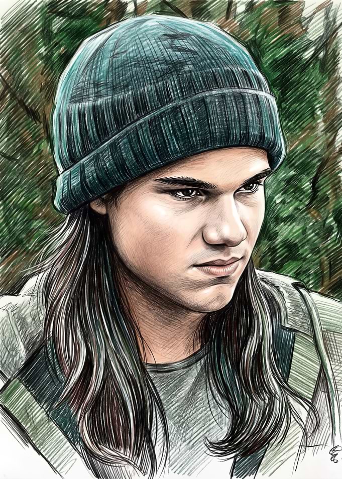 Jacob Black Twilight Portrait Drawing