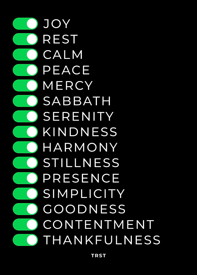 Peace Switches – Gratitude, Rest, Contentment Christian Poster