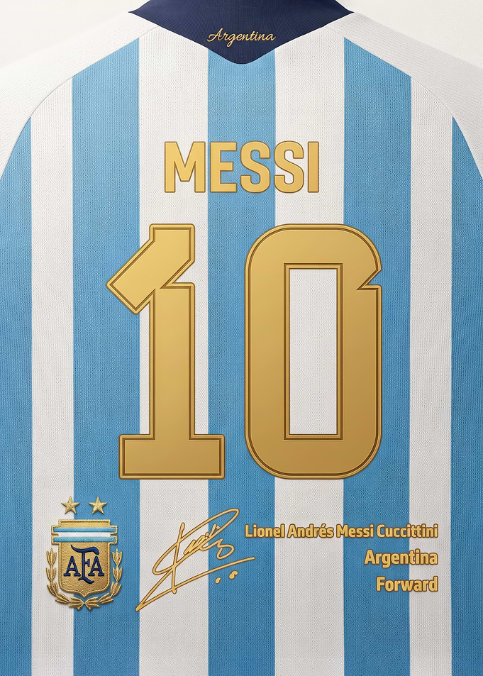 10 messi argentina Jersey Poster