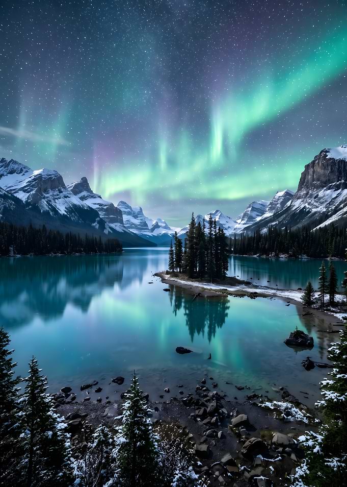 Aurora Borealis Over Spirit Island