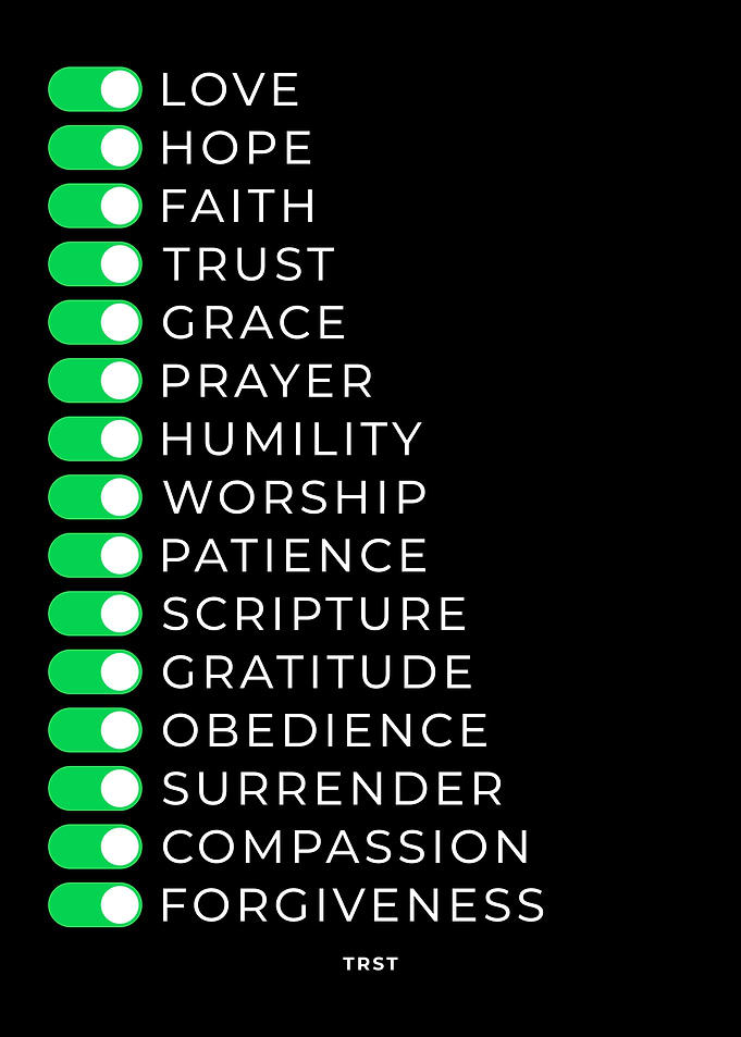 Faith Switches – Prayer, Grace, Obedience Christian Motivational Poster