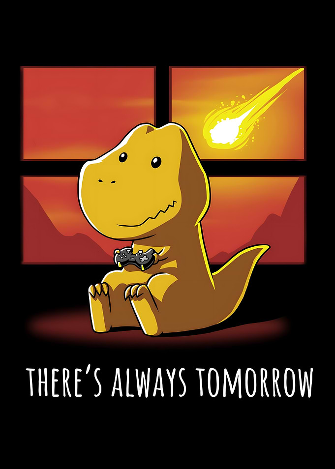 Cute T-Rex Gaming Before Extinction