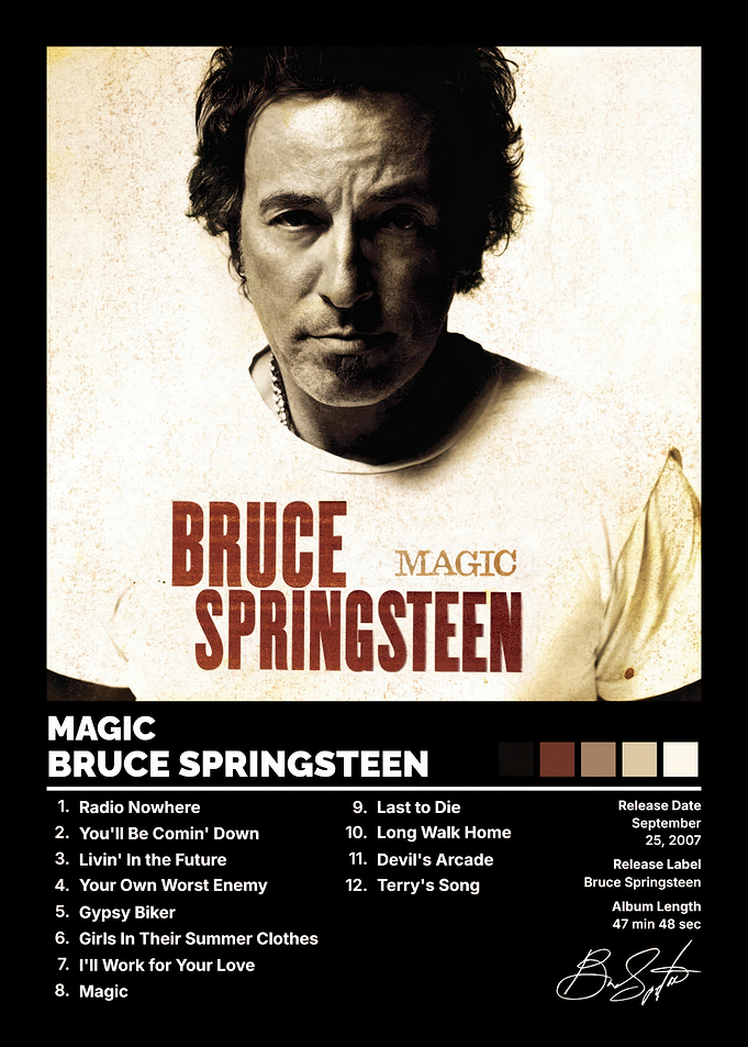 Bruce Springsteen Magic Album Poster