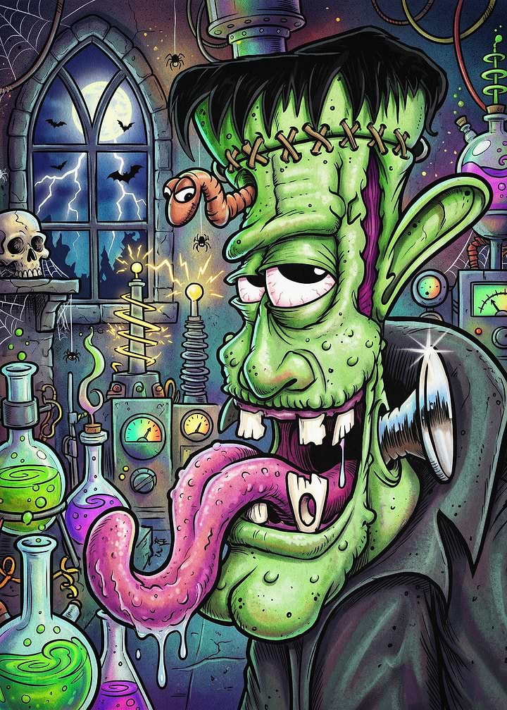 Frankenstein Monster Lab Pop Art