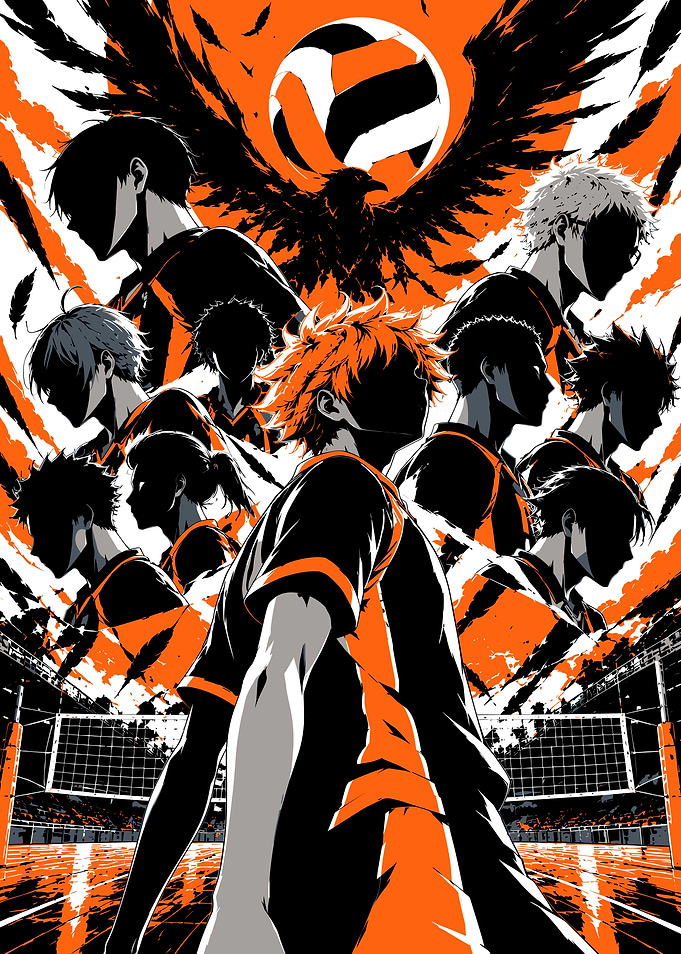 Crows Over the Volleyball Court Poster