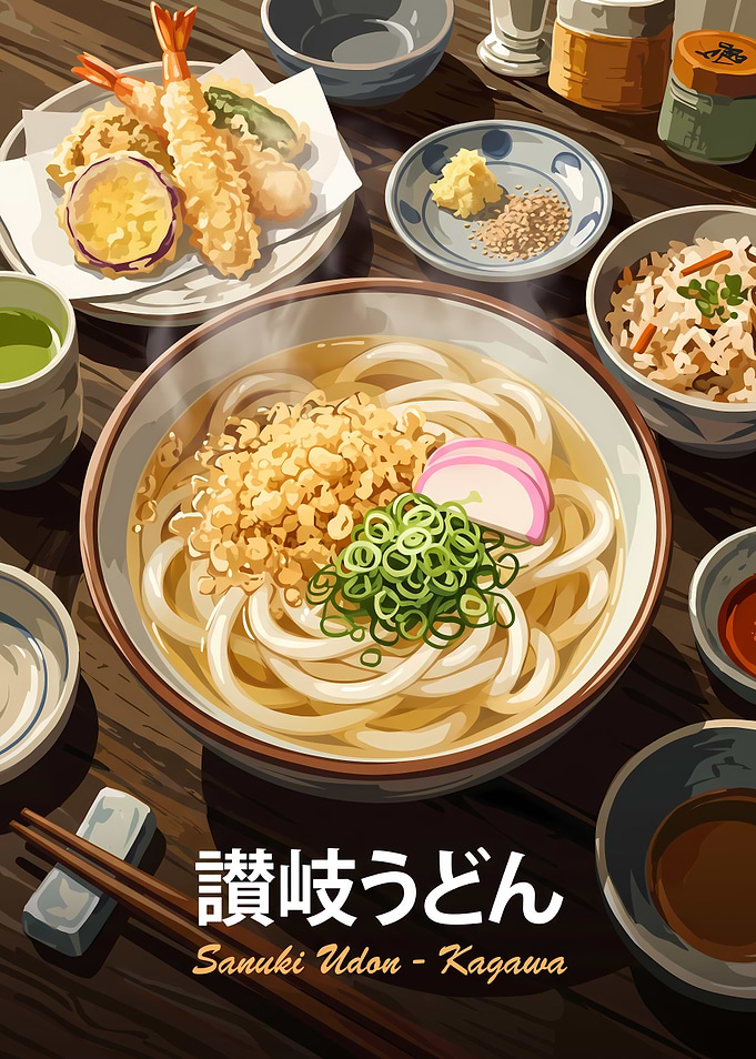 Traditional Sanuki Udon Meal Set