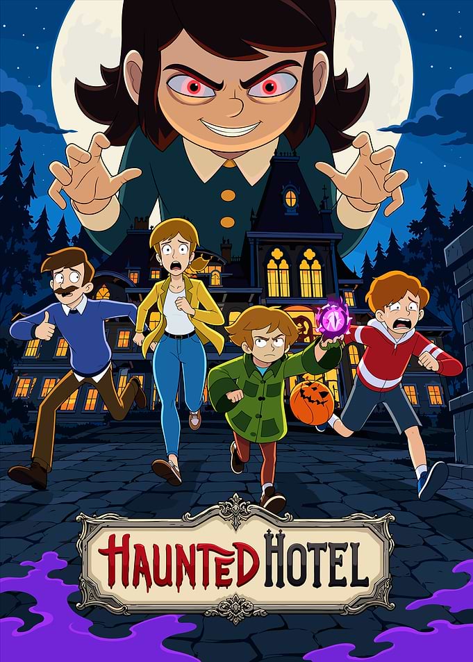 Haunted Hotel Cartoon Poster