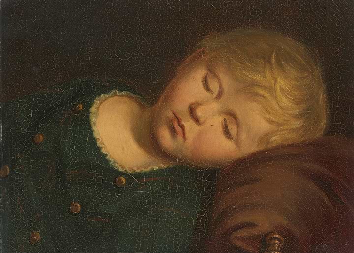 Oil Painting of Sleeping Child