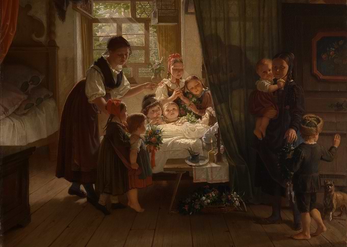 Children Mourning at a Bedside