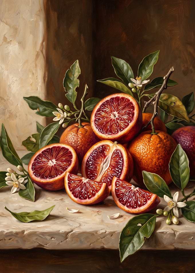 Still Life of Blood Oranges