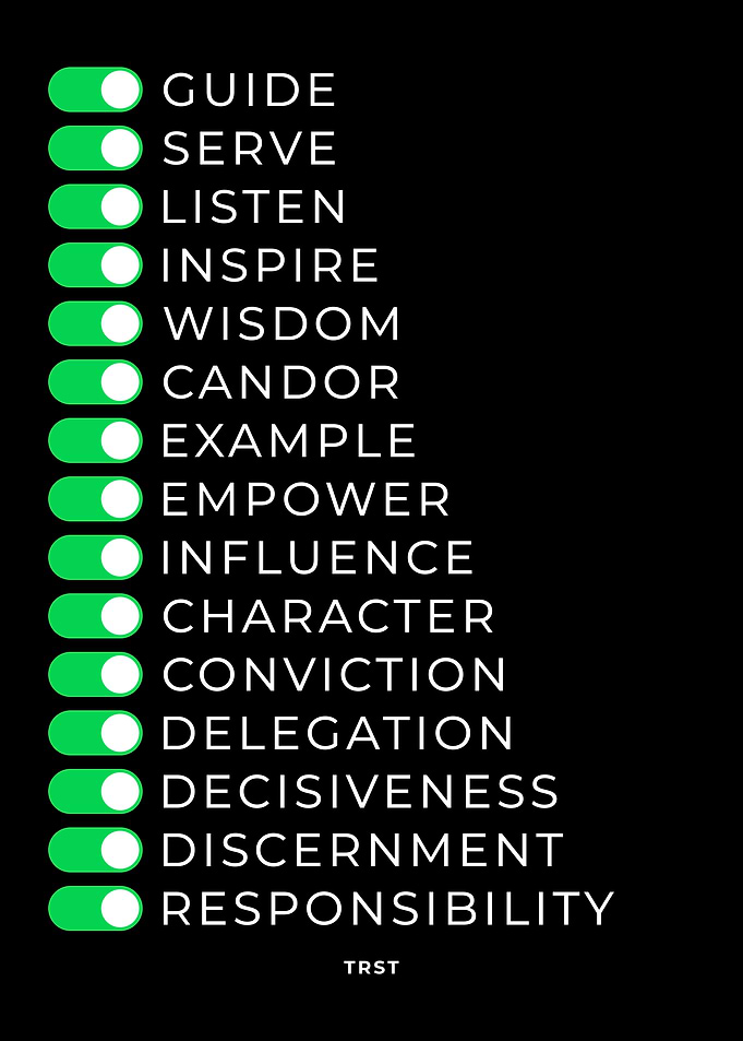 Leadership Switches – Serve, Wisdom, Character Motivational Poster