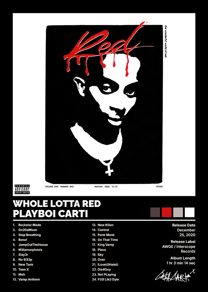 Playboi Carti Whole Lotta Red Poster