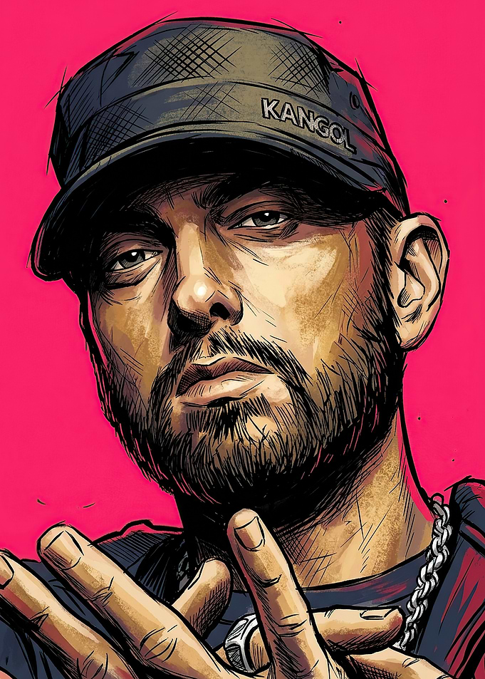 Eminem Comic Style Portrait