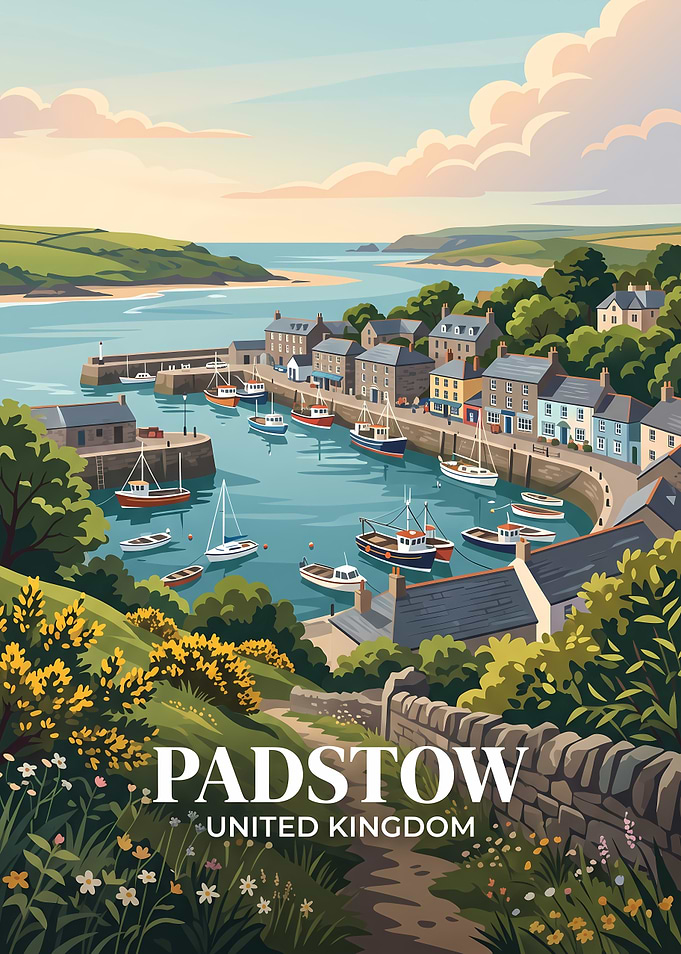 Padstow United Kingdom Travel Poster