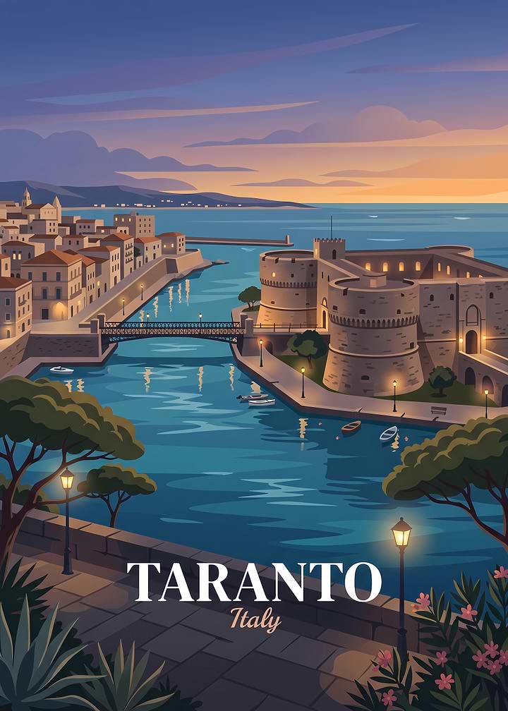Taranto Italy Travel Poster