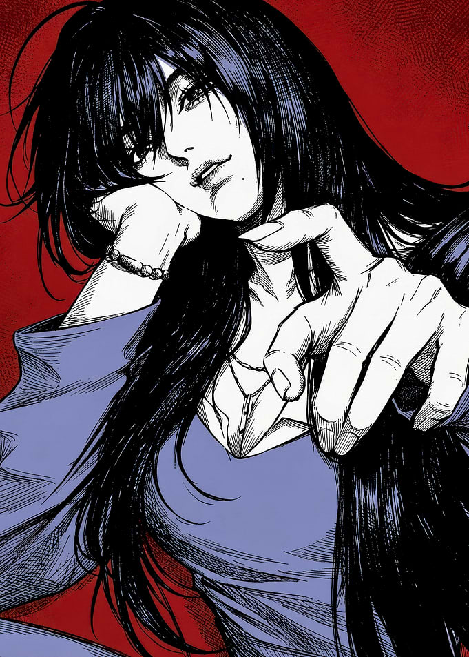 Anime Style Woman Pointing Forward