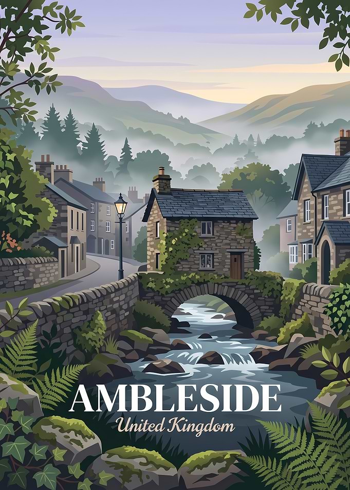 Ambleside United Kingdom Travel Poster