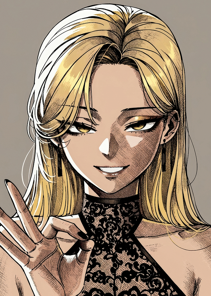 Blonde Anime Girl Making OK Gesture