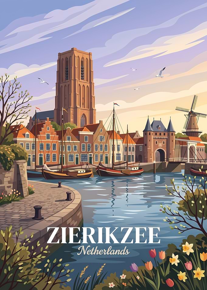 Zierikzee Netherlands Travel Poster