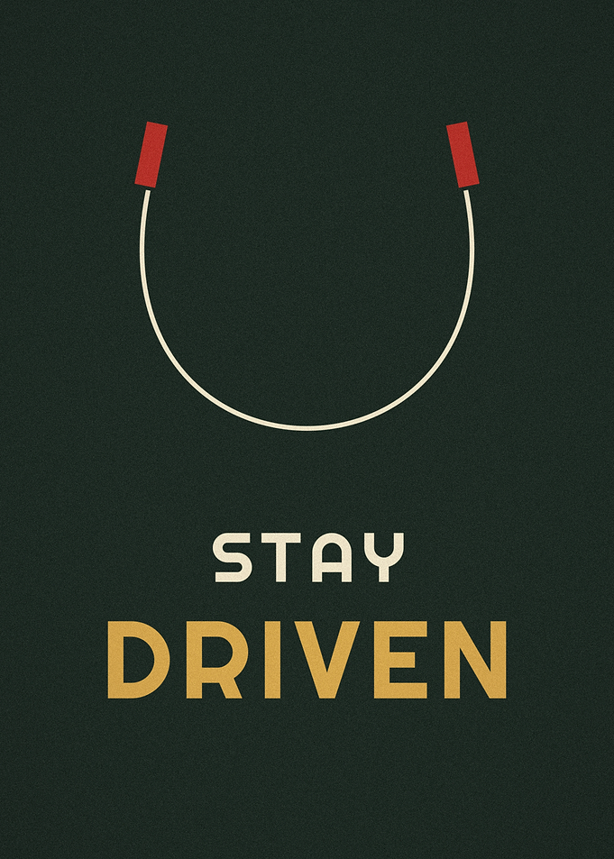 Stay Driven Jump Rope Retro Gym Poster