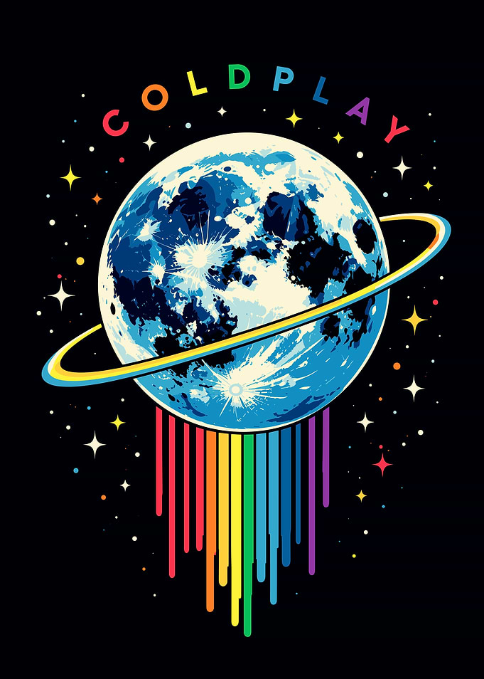 Coldplay Music Themed Planet Art