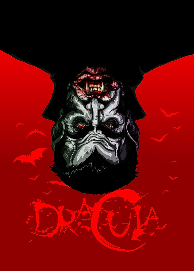 Dracula Upside Down Vampire Poster