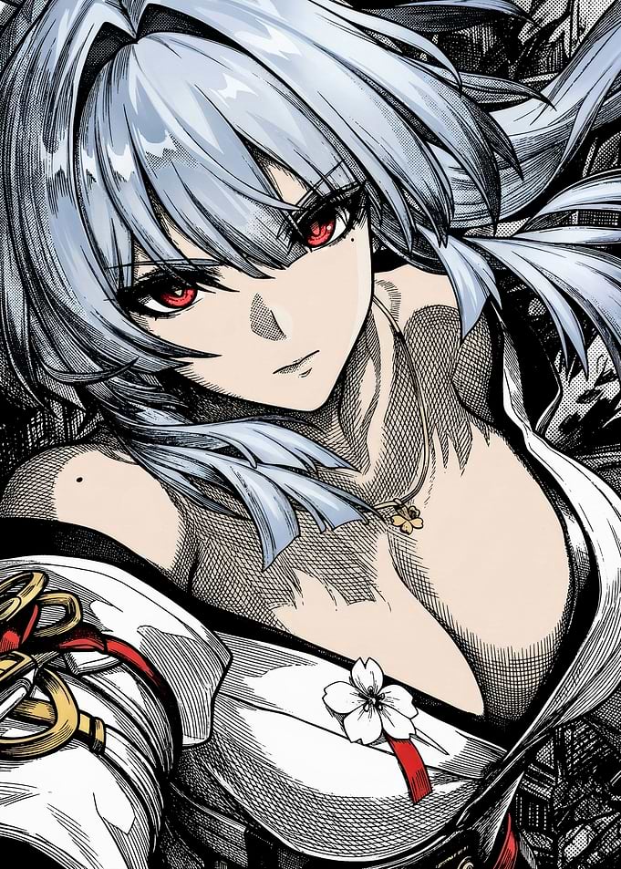 Anime Girl with Red Eyes