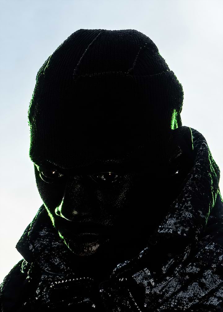 Silhouette Portrait with Green Rim Lighting