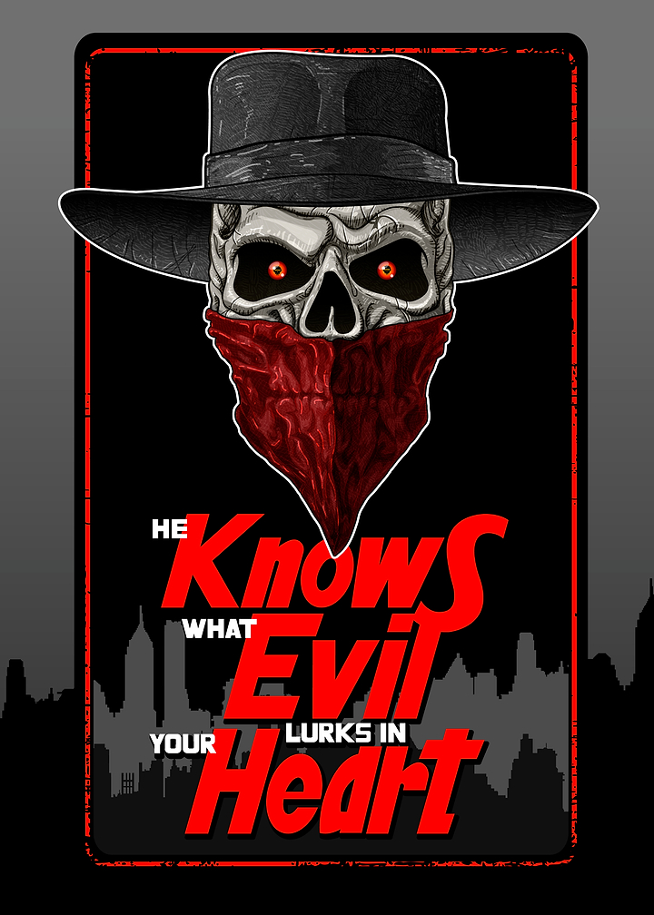 Pulp Hero Skull Poster
