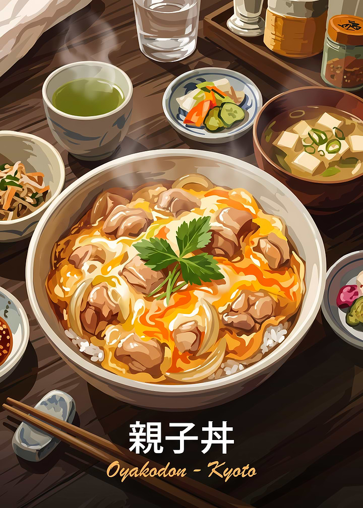 Traditional Japanese Oyakodon Meal
