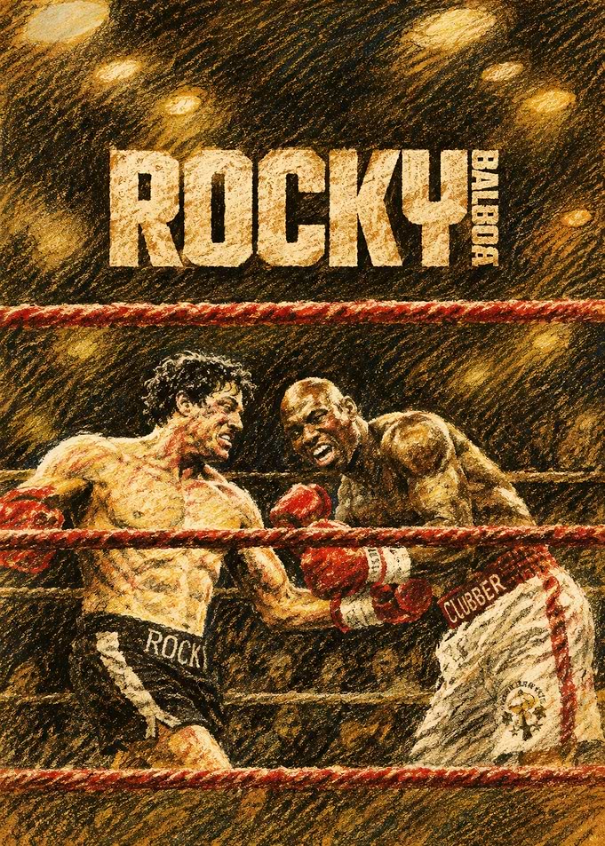 Rocky Balboa vs Clubber Lang Art