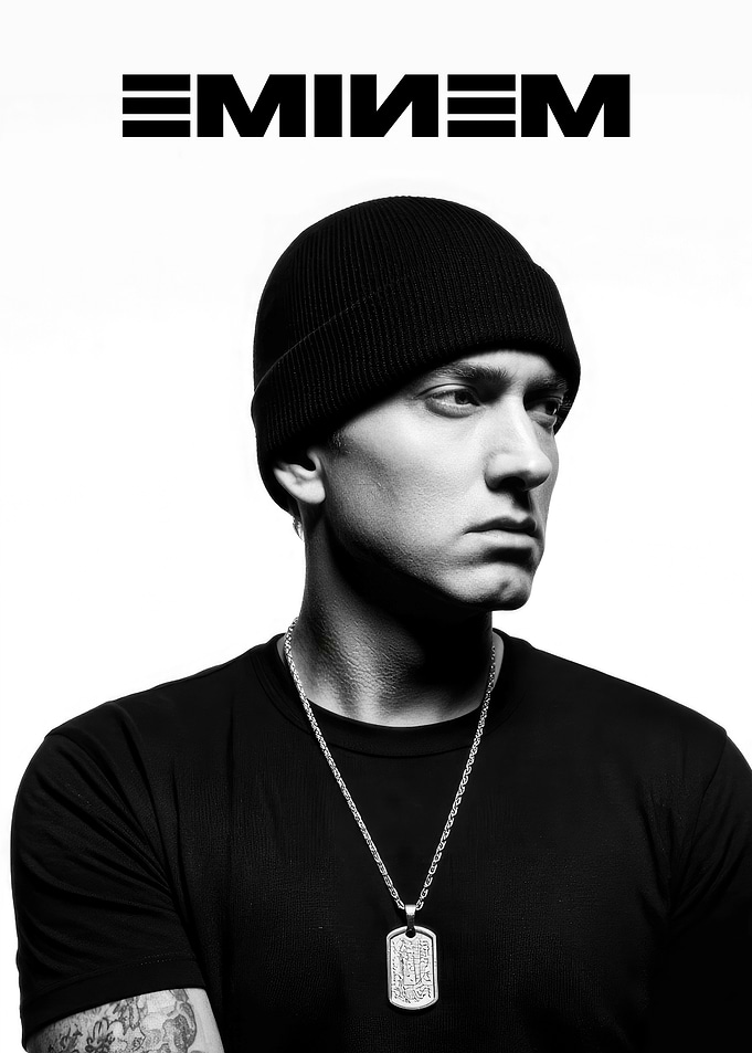 Eminem Black and White Portrait