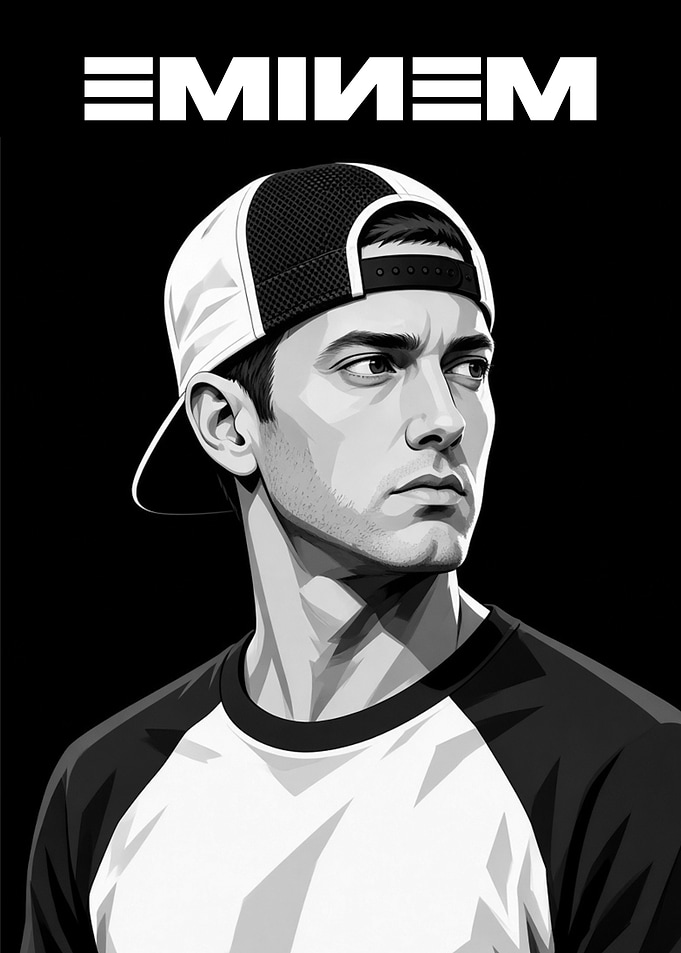 Eminem Black and White Portrait