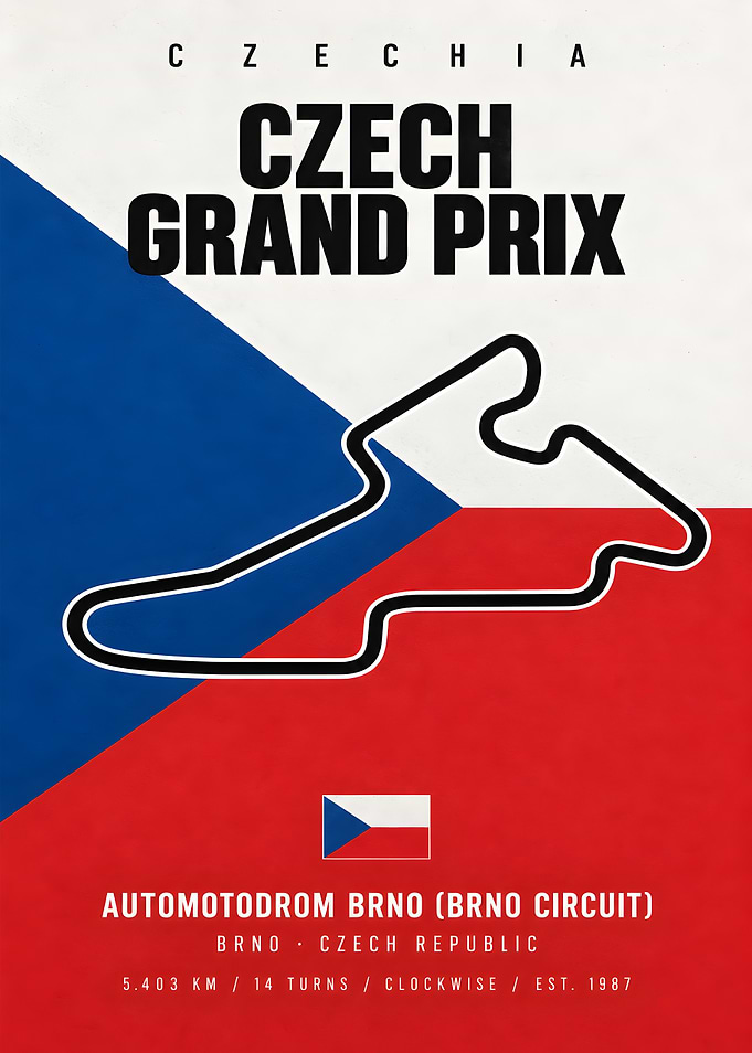 Czech Grand Prix Brno Circuit Poster