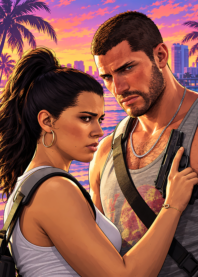 GTA VI Lucia and Jason Artwork