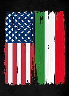 USA Italy Split Flag