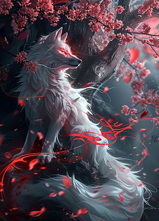 white kitsune fox