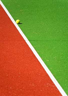 Red, green line, yellow tennis ball - ©Silvia Ganora - ...