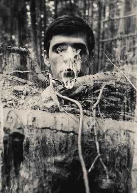 ' no humans left ' film double exposure in camera