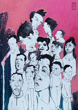 Everyones fault but mine. Painting by Fabian Delaflor.