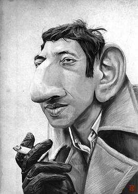 A caricature of famous french singer Serge Gainsbourg