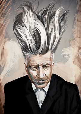 An hommage painted portrait of the great David Lynch