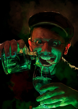 A self-portrait on the theme 'Absinthe'